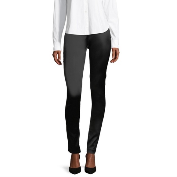 Theory black satin clic leggings - Picture 2 of 6